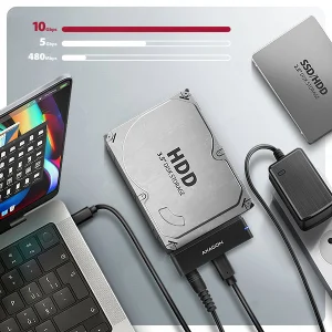 AXAGON ADSA-FPX, USB-C 10Gbps - SATA 6G, 2.5"/3.5" SSD/HDD FAST PORT X adaptér, vč. AC napáječe - obrázek 4