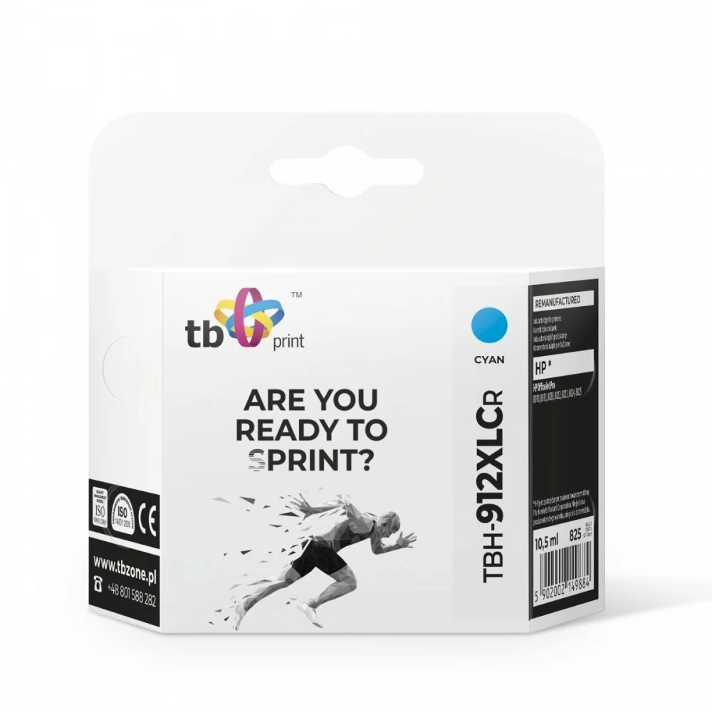 Inkoustová náplň HP OfficeJet Pro 8025 912XL azurová 10,5 ml (TB)