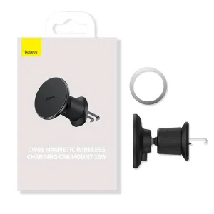 Baseus Magnetický držák do ventilační mřížky s nabíječkou USB-C 15W+25W černý - obrázek 2