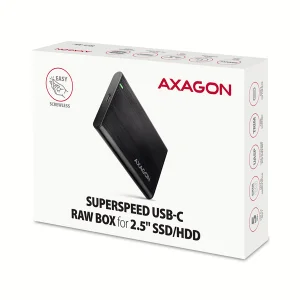 AXAGON EE25-A6C, USB-C 3.2 Gen 1 - SATA 6G 2.5" kovový RAW box, bezšroubkový - obrázek 3
