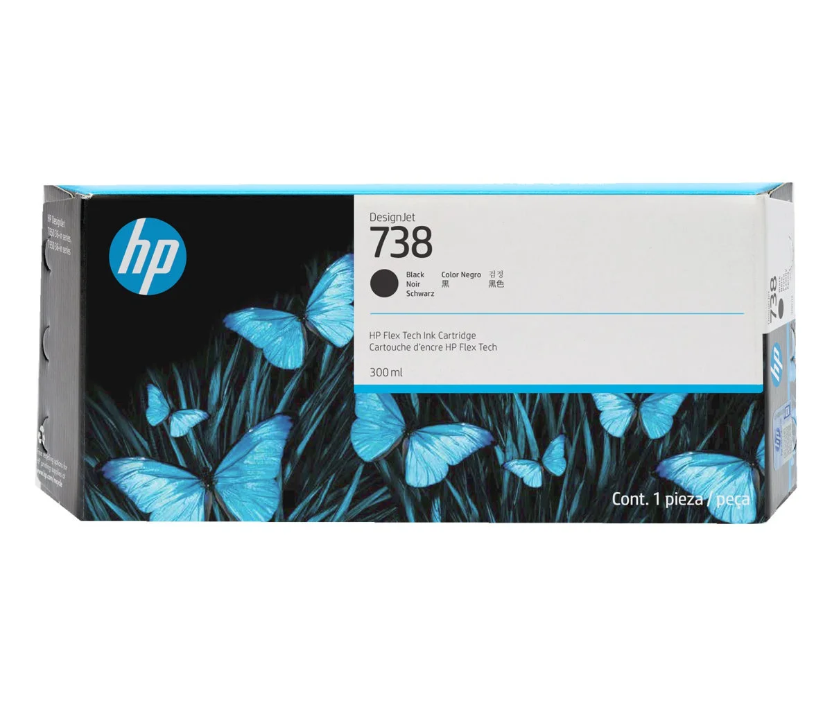 Inkoustová náplň HP 738 černá 300 ml