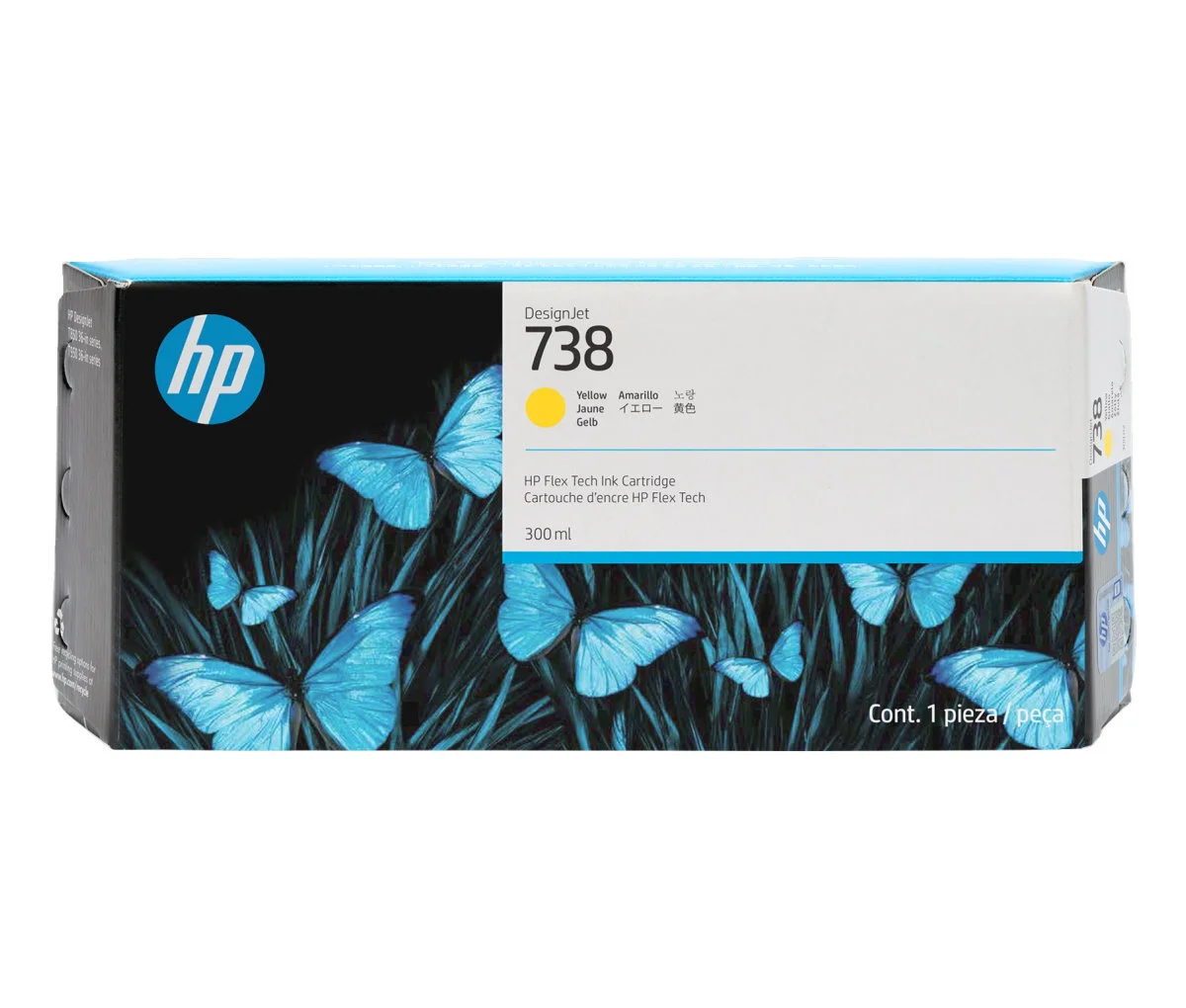 Inkoustová náplň HP 738 žlutá 300 ml