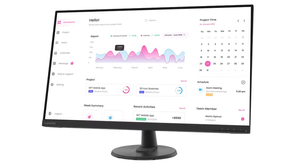 Lenovo D32-40 Monitor 31,5" VA FHD 60Hz 4ms