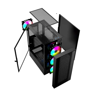 Gembird Fornax 4000 ARGB/Midi Tower/Transpar./Černá - obrázek 2