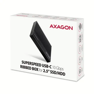 AXAGON EE25-GTR, USB-C 10Gbps - SATA 6G 2.5" RIBBED box, černý - obrázek 4