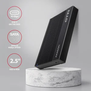 AXAGON EE25-GTR, USB-C 10Gbps - SATA 6G 2.5" RIBBED box, černý - obrázek 6