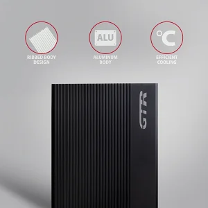 AXAGON EE35-GTR, USB-C 5Gbps - SATA 6G 3.5" RIBBED box, černý - obrázek 2