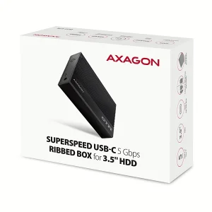 AXAGON EE35-GTR, USB-C 5Gbps - SATA 6G 3.5" RIBBED box, černý - obrázek 8