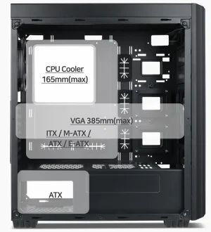 Gembird Computer Fornax K500/Midi Tower/Černá - obrázek 3
