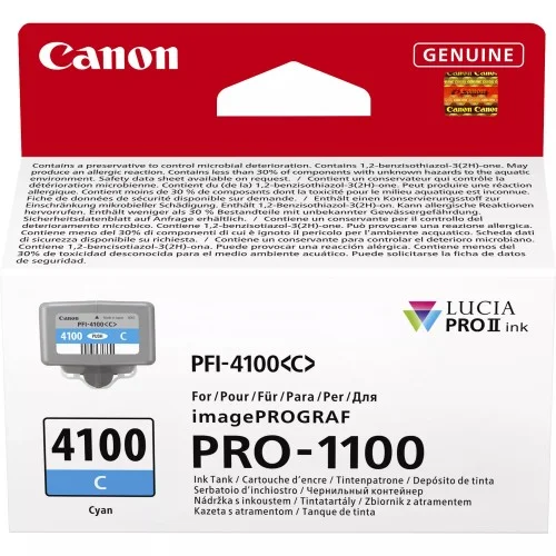 Inkoustová náplň Canon PFI-4100 azurová 80 ml