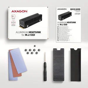 AXAGON CLR-M2XT, hliníkový pasivní chladič pro jedno i oboustranný M.2 SSD disk, výška 24 mm - obrázek 5