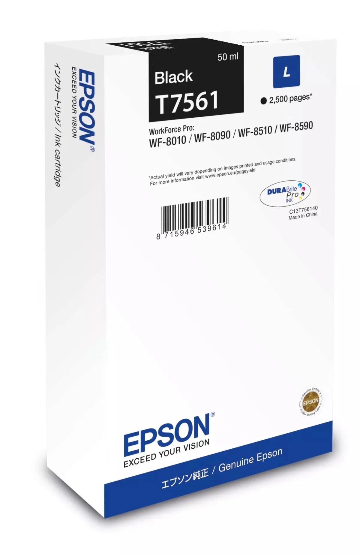 Inkoustová náplň Epson T7561 DURABrite Pro L černá