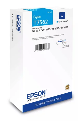 Inkoustová náplň Epson T7562 DURABrite Pro L azurová