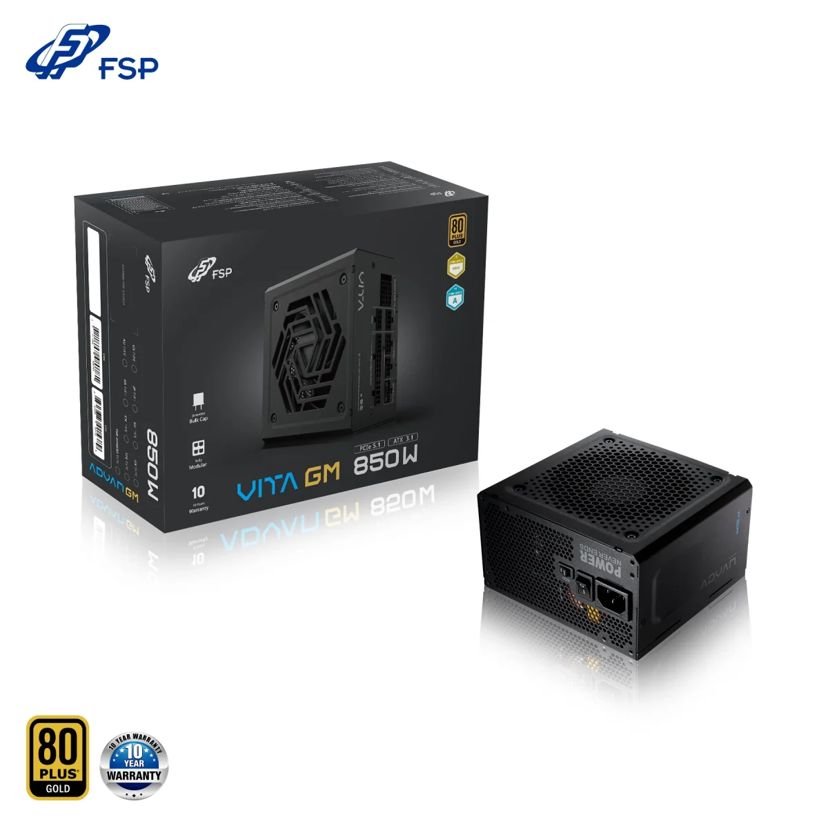 FSP ADVAN GM/850W/ATX 3.1/80PLUS Gold/Modular/Retail