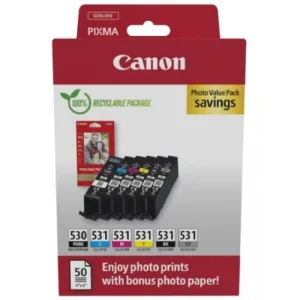 Inkoustová náplň Canon PGI-530/CLI-531 foto černá/azurová/purpurová/žlutá/černá/šedá