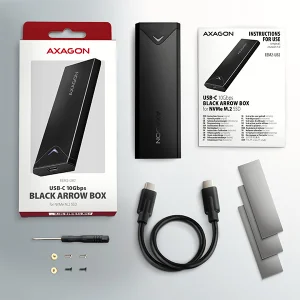 AXAGON EEM2-UB2, USB-C 10Gbps - M.2 NVMe SSD ARROW box, černý - obrázek 12