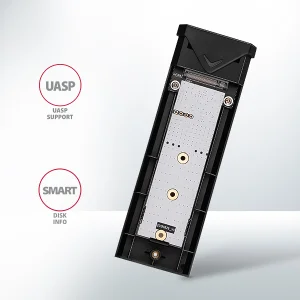 AXAGON EEM2-UB2, USB-C 10Gbps - M.2 NVMe SSD ARROW box, černý - obrázek 2
