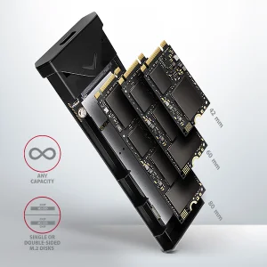 AXAGON EEM2-UB2, USB-C 10Gbps - M.2 NVMe SSD ARROW box, černý - obrázek 3
