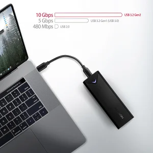 AXAGON EEM2-UB2, USB-C 10Gbps - M.2 NVMe SSD ARROW box, černý - obrázek 5