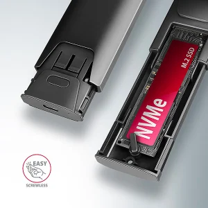 AXAGON EEM2-GTS2, USB-C 10Gbps - M.2 NVMe & SATA SSD kovový THIN box, bezšroubkový - obrázek 9