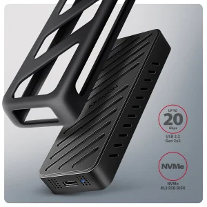 AXAGON EEM2-20G, USB-C 20Gbps - M.2 NVMe SSD kovový ARMORED box - obrázek 2