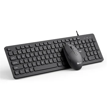 Klávesnice C-TECH KBM-105, drátový combo set s myší, USB, CZ/SK
