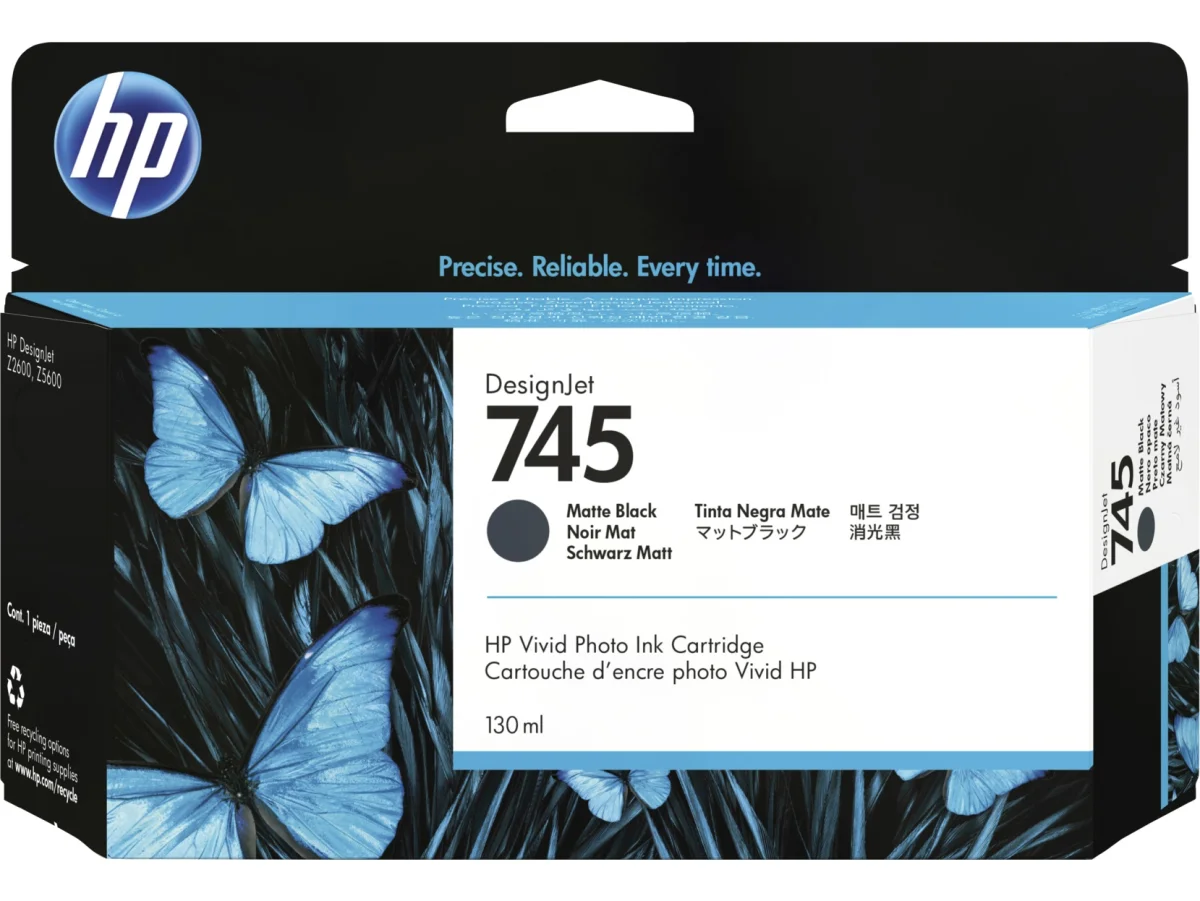 Inkoustová náplň HP 745 matná černá 130 ml F9J99A