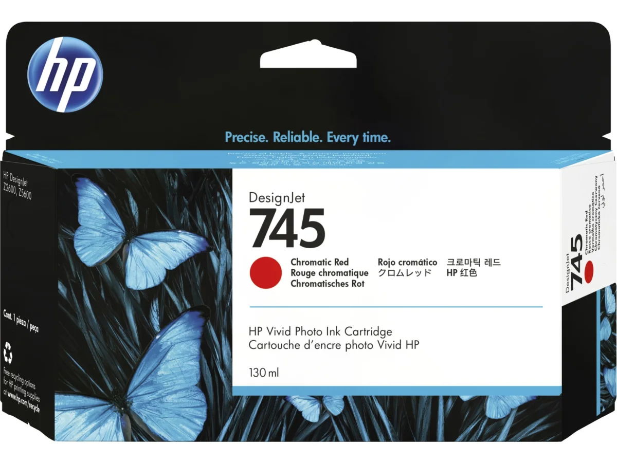 Inkoustová náplň HP 745 F9K00A chromová červená 130 ml