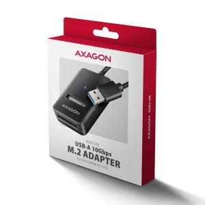 AXAGON ADM2-AM USB-A 10Gbps - M.2 NVMe & SATA SSD adaptér, kabel USB-A 10cm - obrázek 5