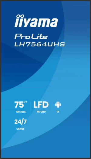 75" iiyama LH7564UHS-B1AG:VA, 4K UHD,Android,24/7 - obrázek 11