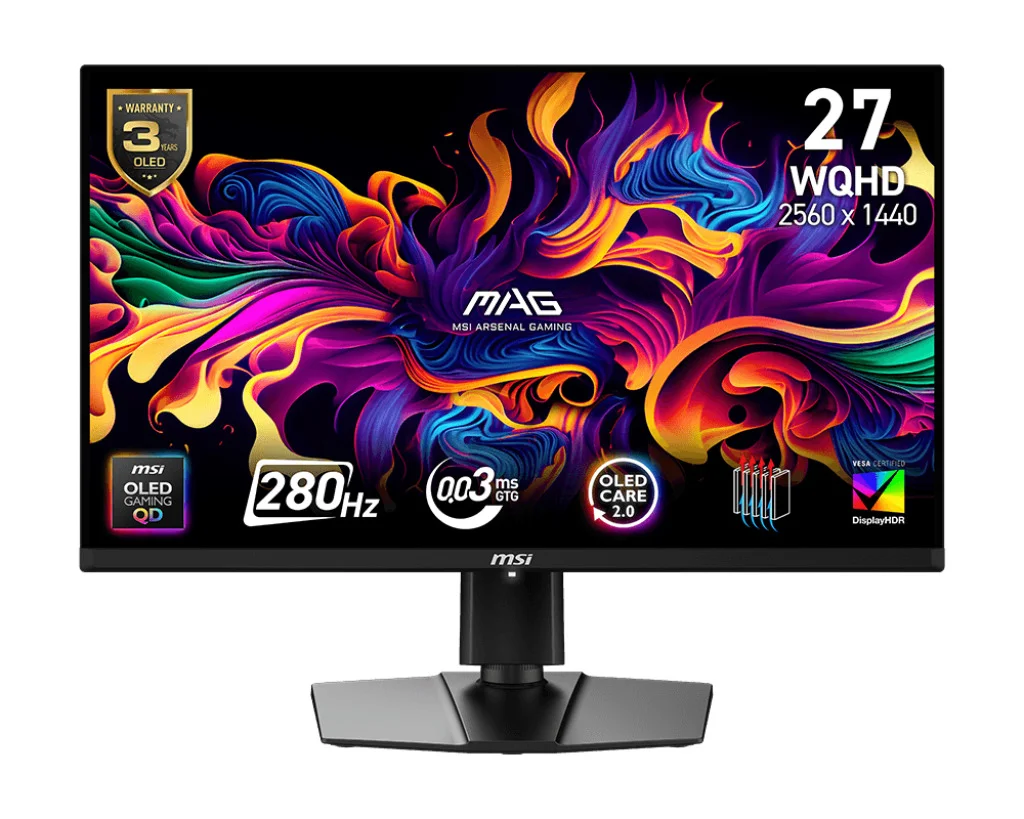 MSI MAG 271QP X28 26.5" QD-OLED QHD 280Hz Gaming Monitor