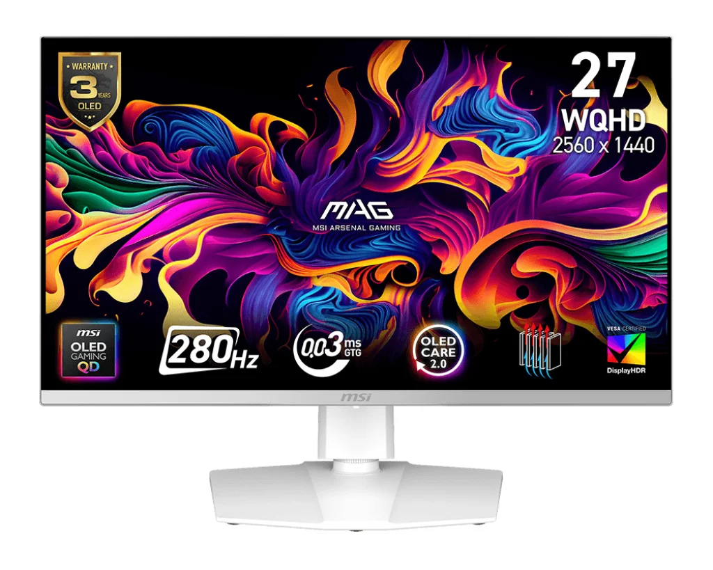 MSI MAG 272QPW X28 26,5" QD-OLED QHD 280Hz Monitor Bílý