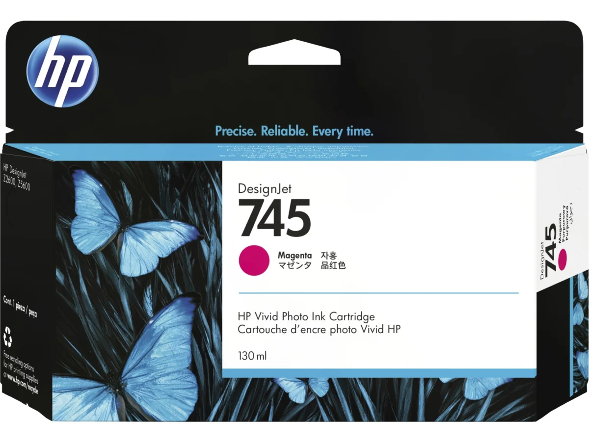 Inkoustová náplň HP 745 purpurová 130 ml F9J95A