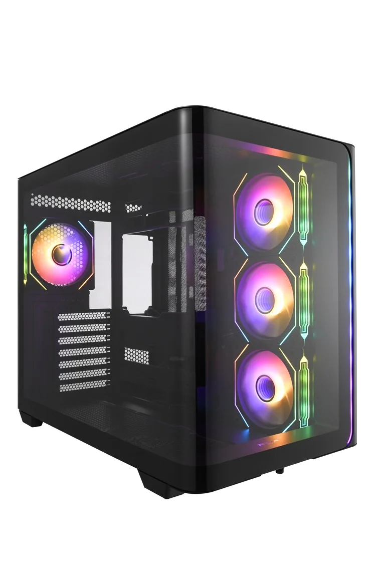 FSP M580-BP/Midi Tower/Transpar./Černá