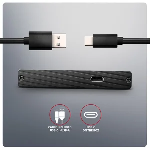 AXAGON EE25-XA6C, USB-C 5Gbps - SATA 6G, 2.5" kovový ALINE box - obrázek 3