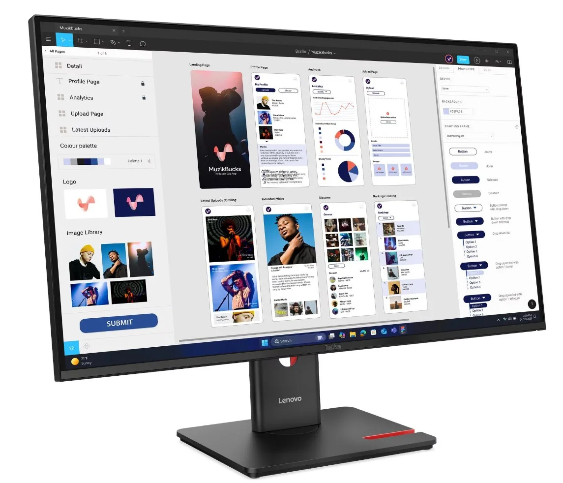 Lenovo ThinkVision T32UD-40 31,5" IPS 4K UHD 60Hz 4ms černý