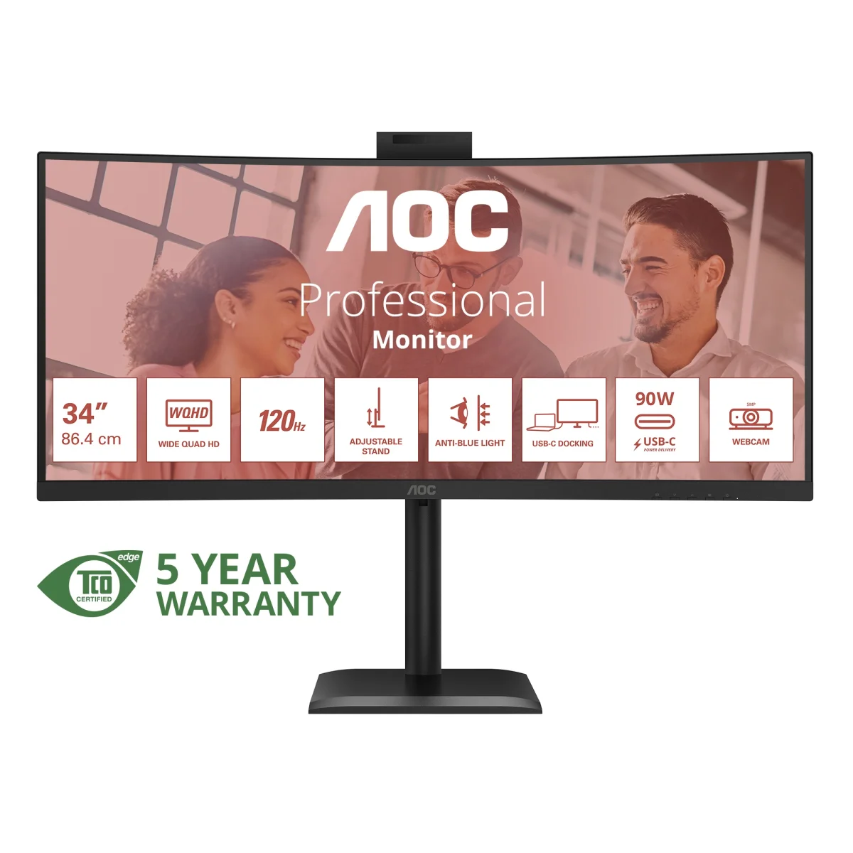 AOC CU34E4CW Monitor 34" VA wQHD 120Hz 4ms
