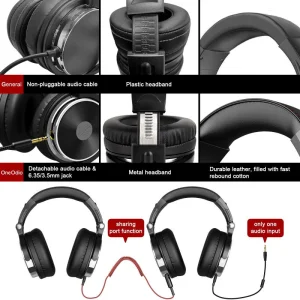 OneOdio Pro-10 DJ/Jack/Černá - obrázek 2