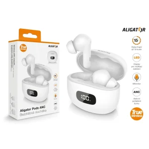 Sluchátka ALIGATOR PODS ANC TWS08, bílá