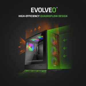 EVOLVEO Panthera, mATX/6x ARGB 120/dřevo+sklo - obrázek 5