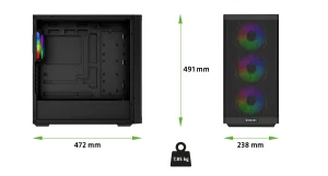 EVOLVEO Scorpio, Big Tower/4x ARGB/sklo+mřížka - obrázek 3