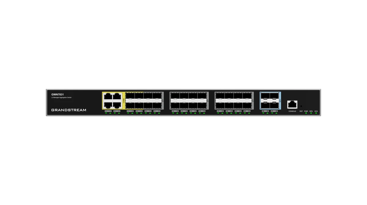 Grandstream GWN7831 switch – 24 SFP/4 SFP+/4 GbE