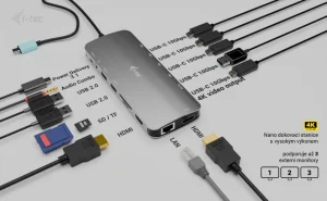 i-tec USB-C Metal Nano dokovací stanice, 3x HDMI, 140W - obrázek 5