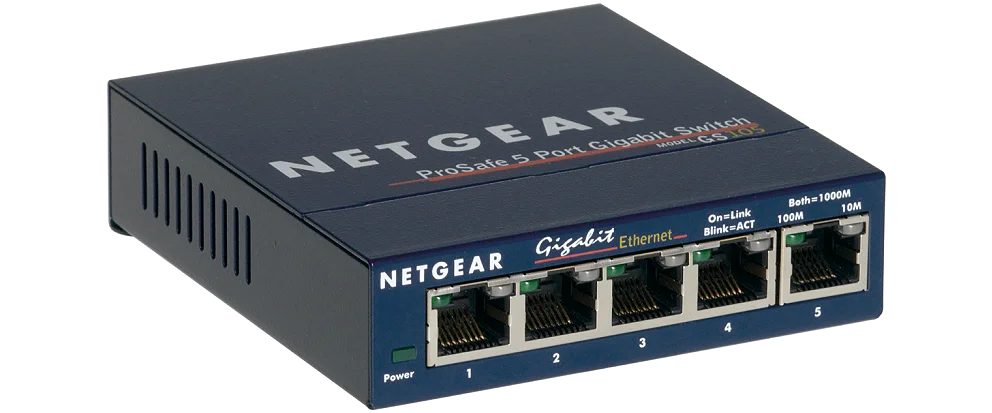 NETGEAR GS105 5× gigabitový stolní switch