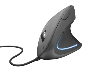 TRUST Verto/Vertikální/Optická/Pro praváky/1 600 DPI/Drátová USB/Černá