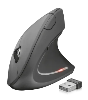 TRUST Verto/Vertikální/Optická/Pro praváky/1 600 DPI/Bezdrátová USB/Černá