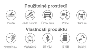 EVOLVEO BoneSwim MP3 16GB, bezdrátová sluchátka - obrázek 7