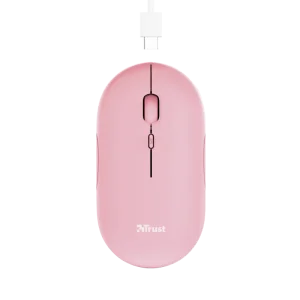 TRUST PUCK/Cestovní/Optická/1 600 DPI/USB+BT/Růžová - obrázek 3