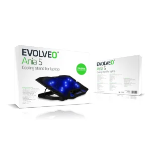 EVOLVEO Ania 5 chladicí podložka s 5 ventilátory a modrým podsvícením - obrázek 2
