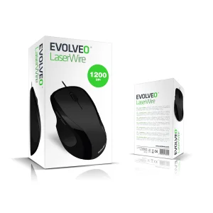 EVOLVEO ML-507B/Ergonomická/Laserová/Pro praváky/1 600 DPI/Drátová USB/Černá - obrázek 5